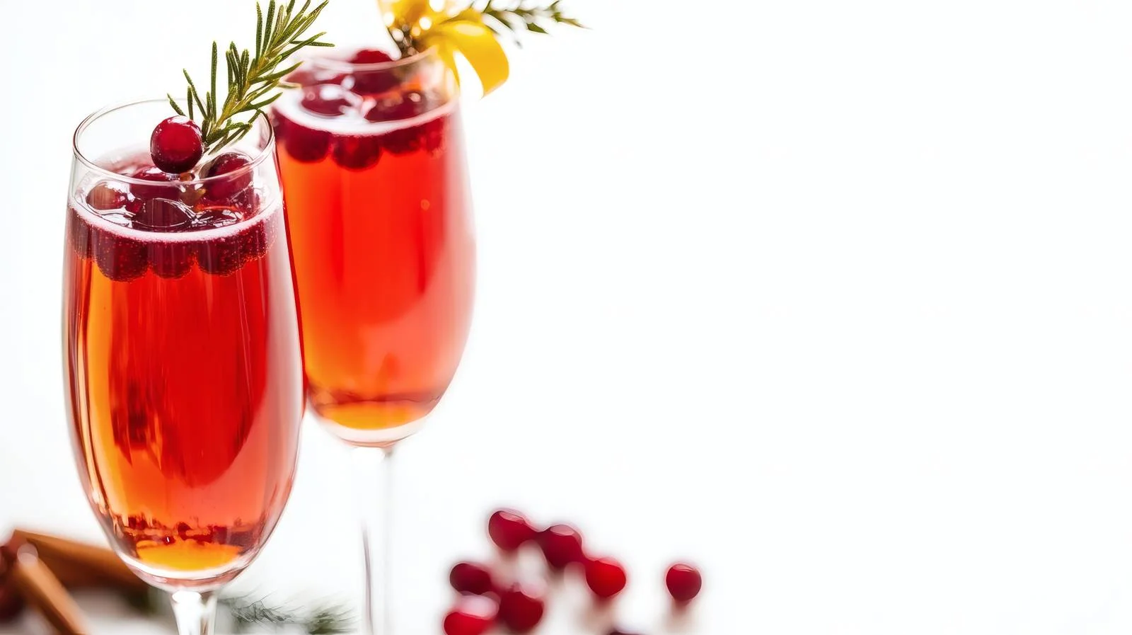 Festive Cranberry Mimosa on White Background — free download from Dotvec