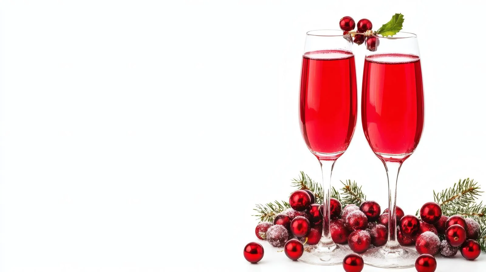 Festive Cranberry Mimosa on White Background — free download from Dotvec
