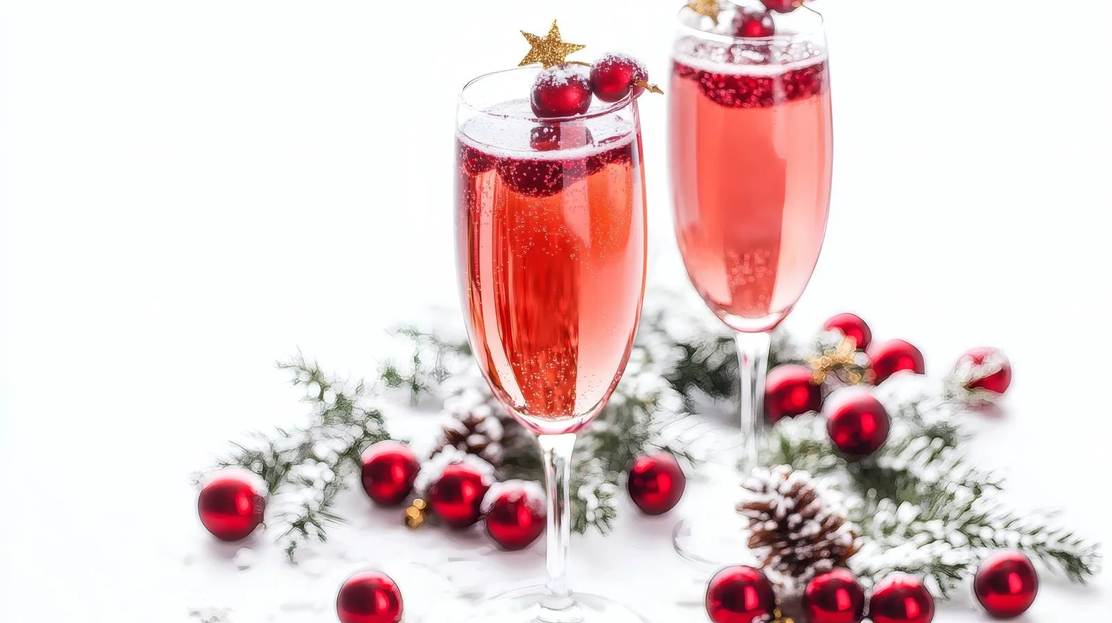 Festive Cranberry Mimosa on White Background — free download from Dotvec
