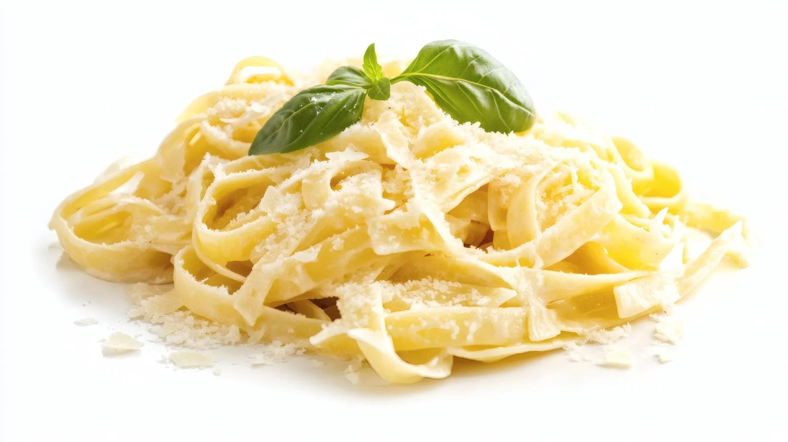 Exquisite Alfredo Pasta with Parmesan on White — free download from Dotvec