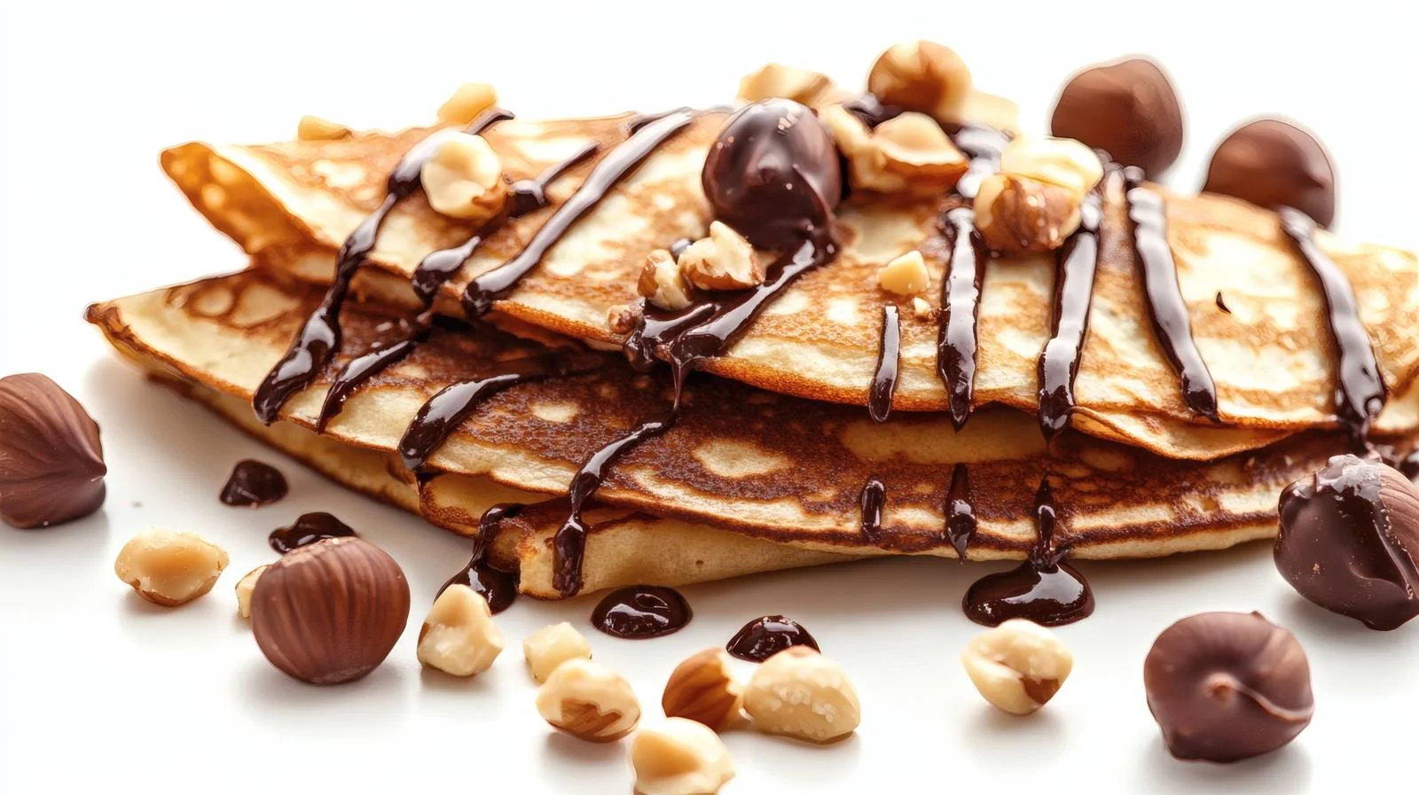 Decadent Hazelnut Chocolate Crepes on White — free download from Dotvec