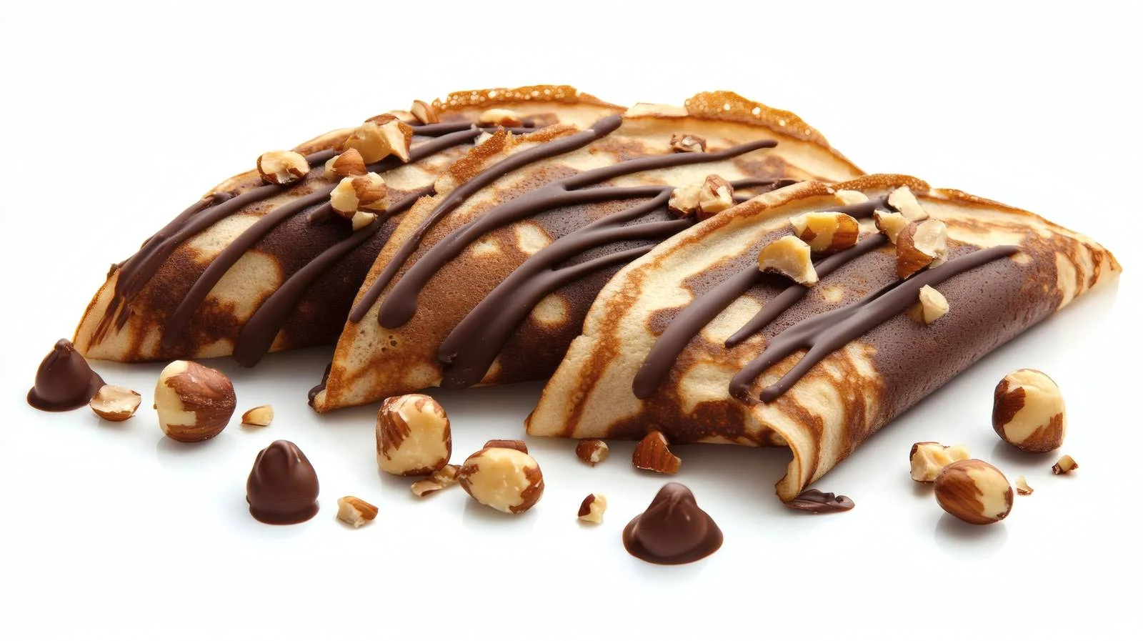 Decadent Chocolate Hazelnut Crepes on White — free download from Dotvec