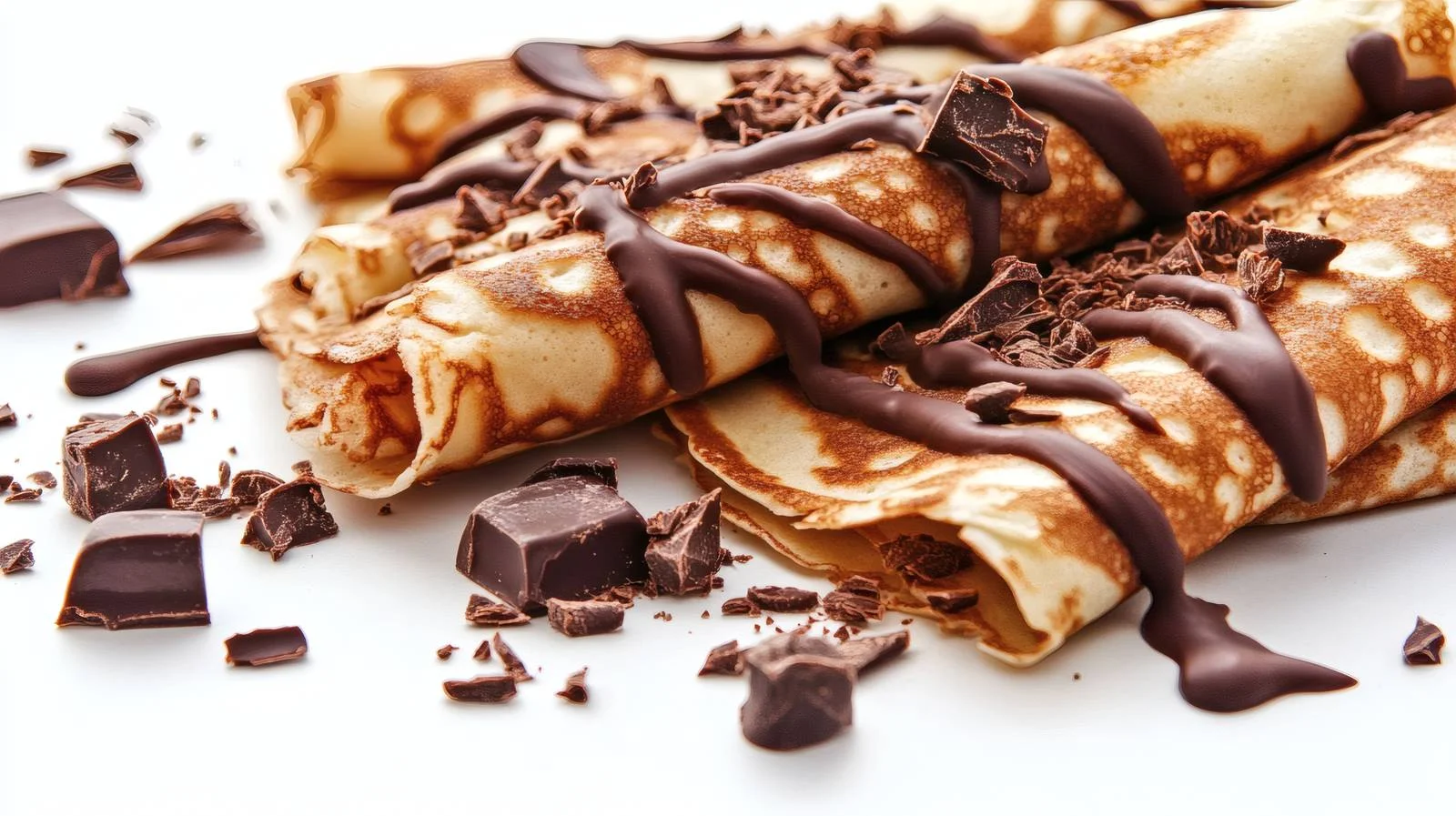 Delicious Chocolate Crepes on White Background — free download from Dotvec