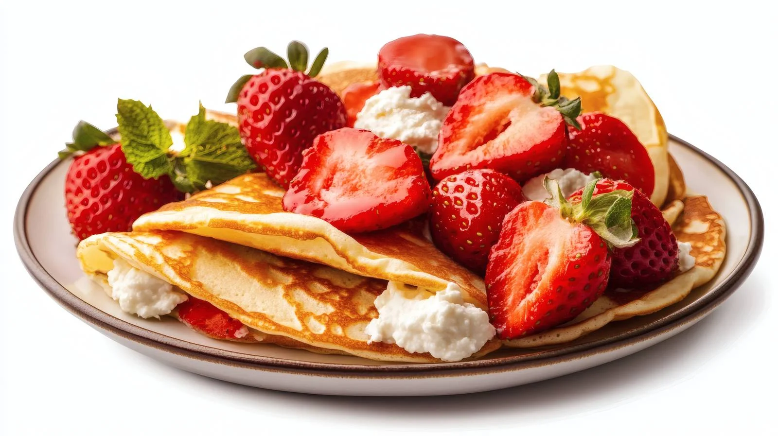 Gourmet Crepes with Ricotta and Strawberries — free download from Dotvec