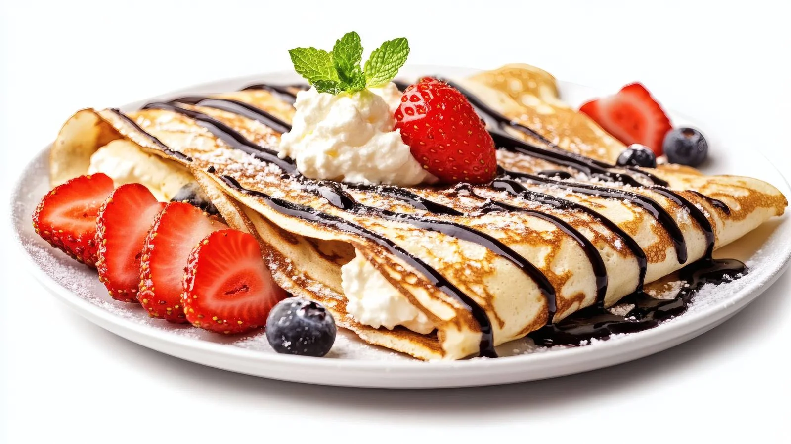 Gourmet Ricotta Crepes with Fresh Strawberries — free download from Dotvec