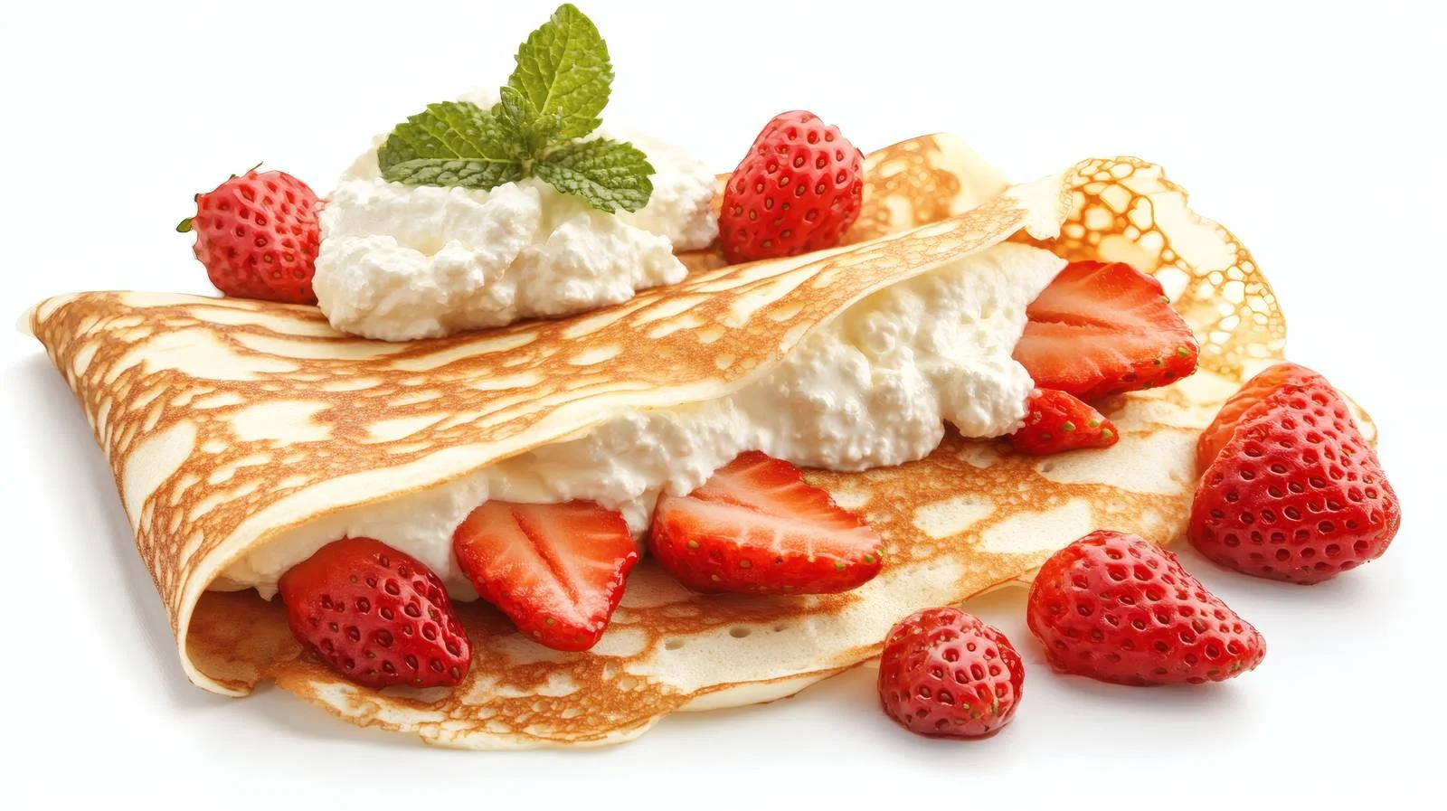Delicious Crepes with Ricotta and Fresh Strawberries — free download from Dotvec