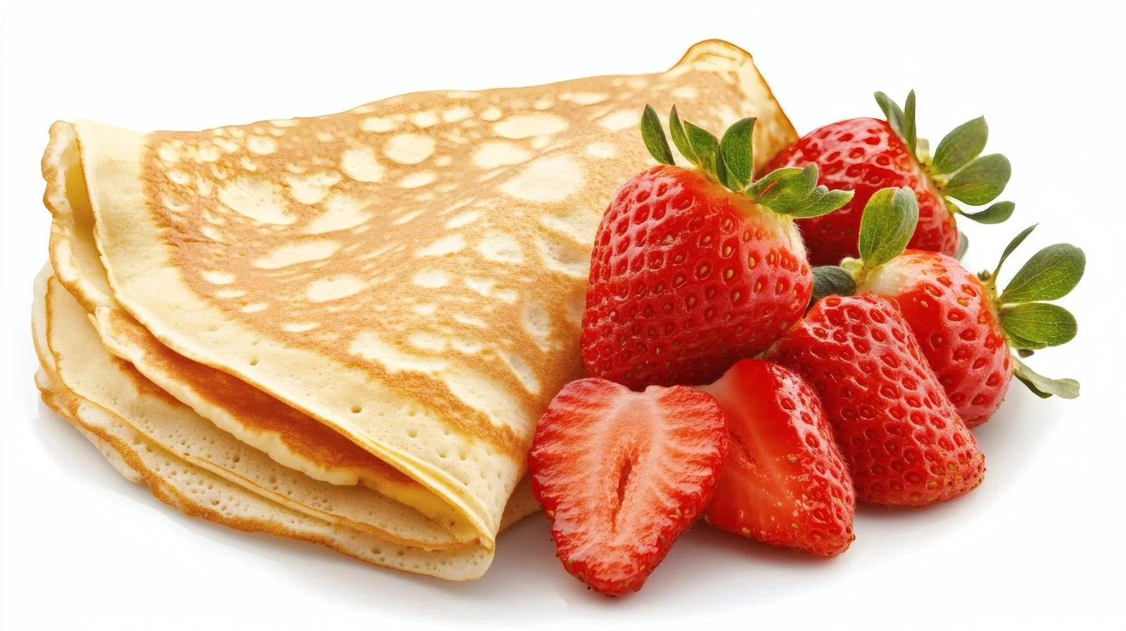 Delicious Strawberry Crepes on White Background — free download from Dotvec