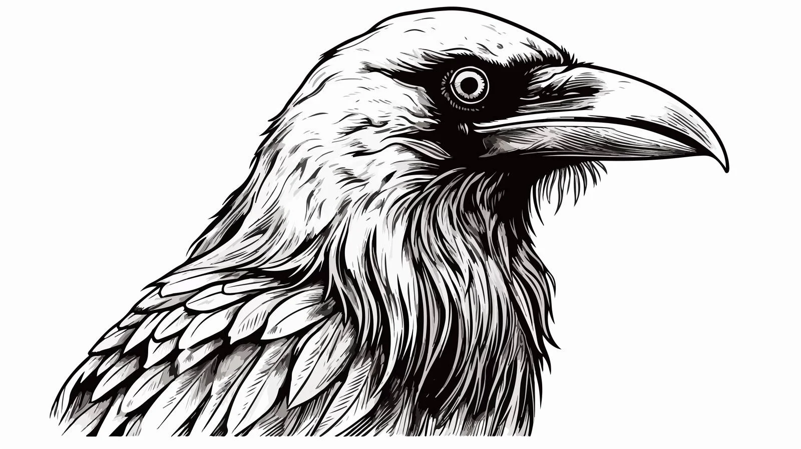 Hand-Drawn Crow Head Sketch — free download from Dotvec