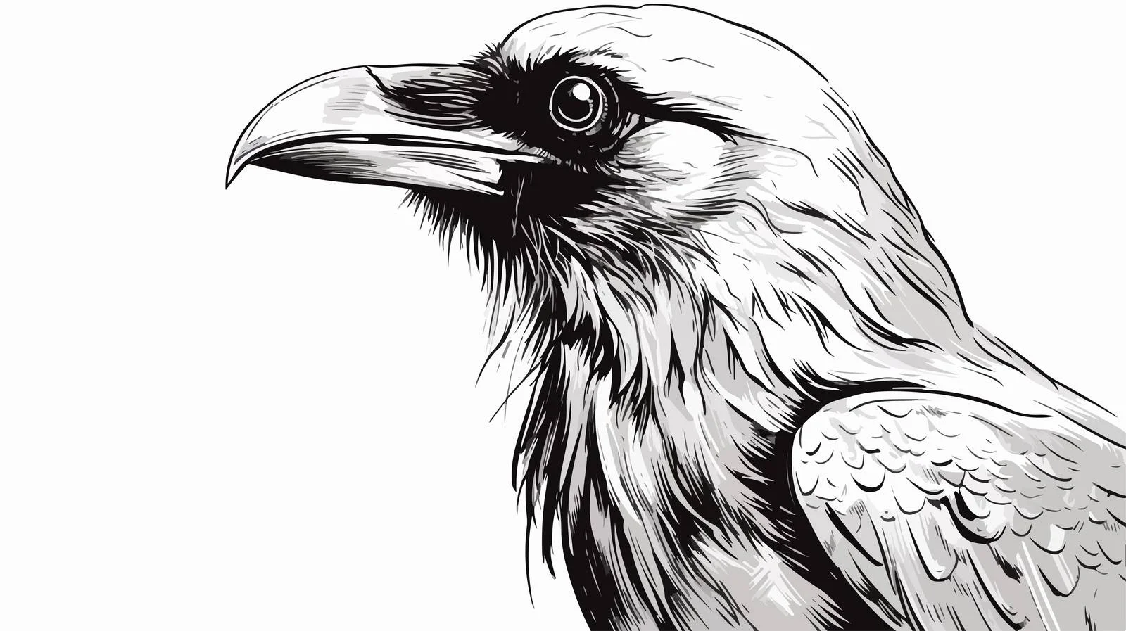 Hand-Drawn Crow Head Sketch Vector — free download from Dotvec