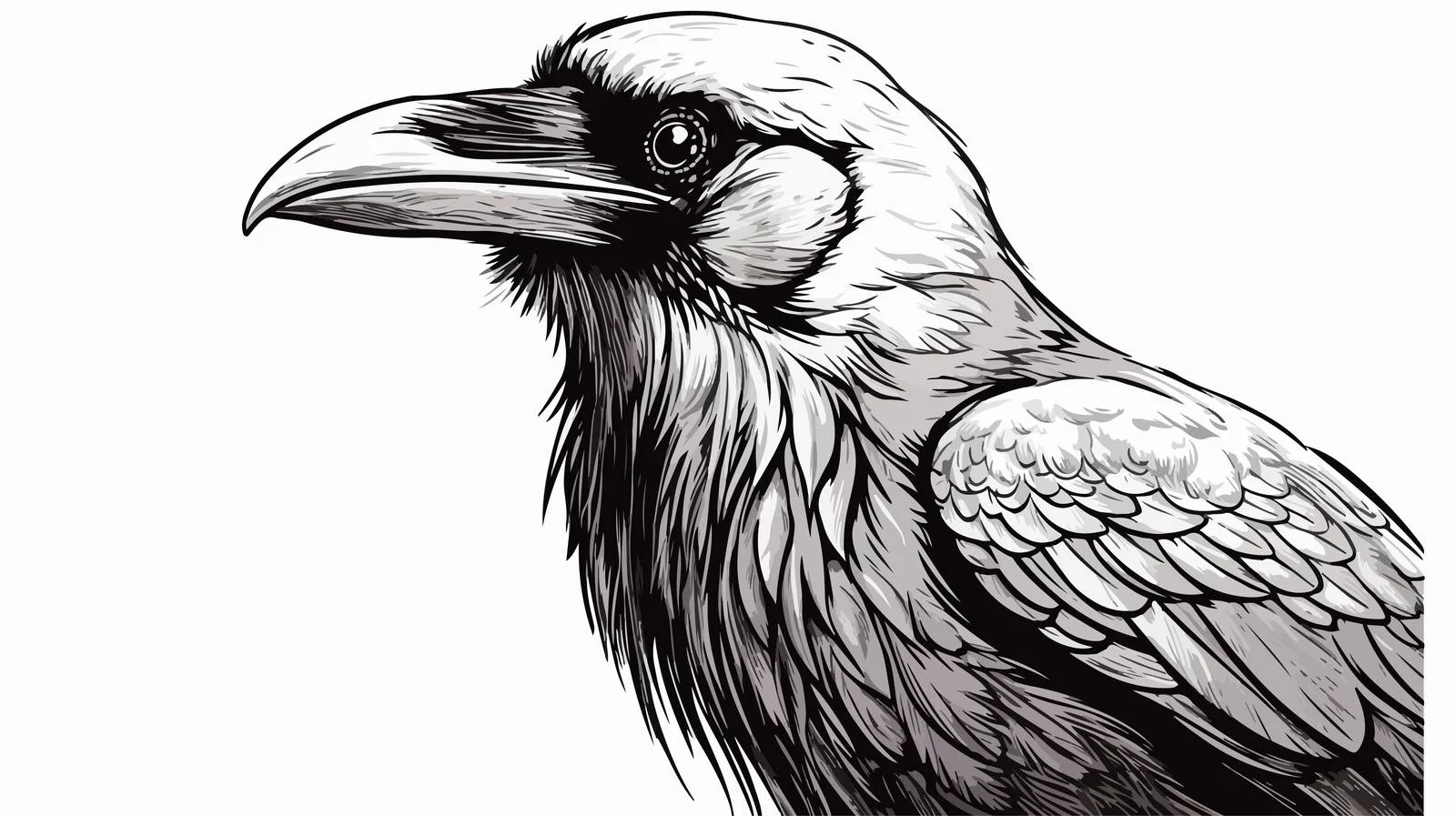 Hand-drawn Crow Head Sketch Vector Illustration — free download from Dotvec