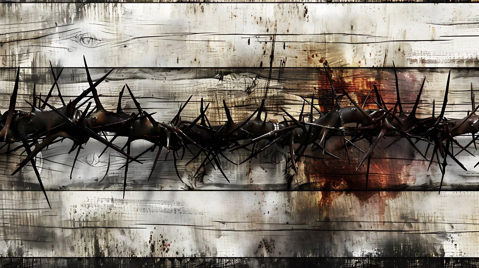 Elegant Crown of Thorns on Weathered Wood — free download from Dotvec