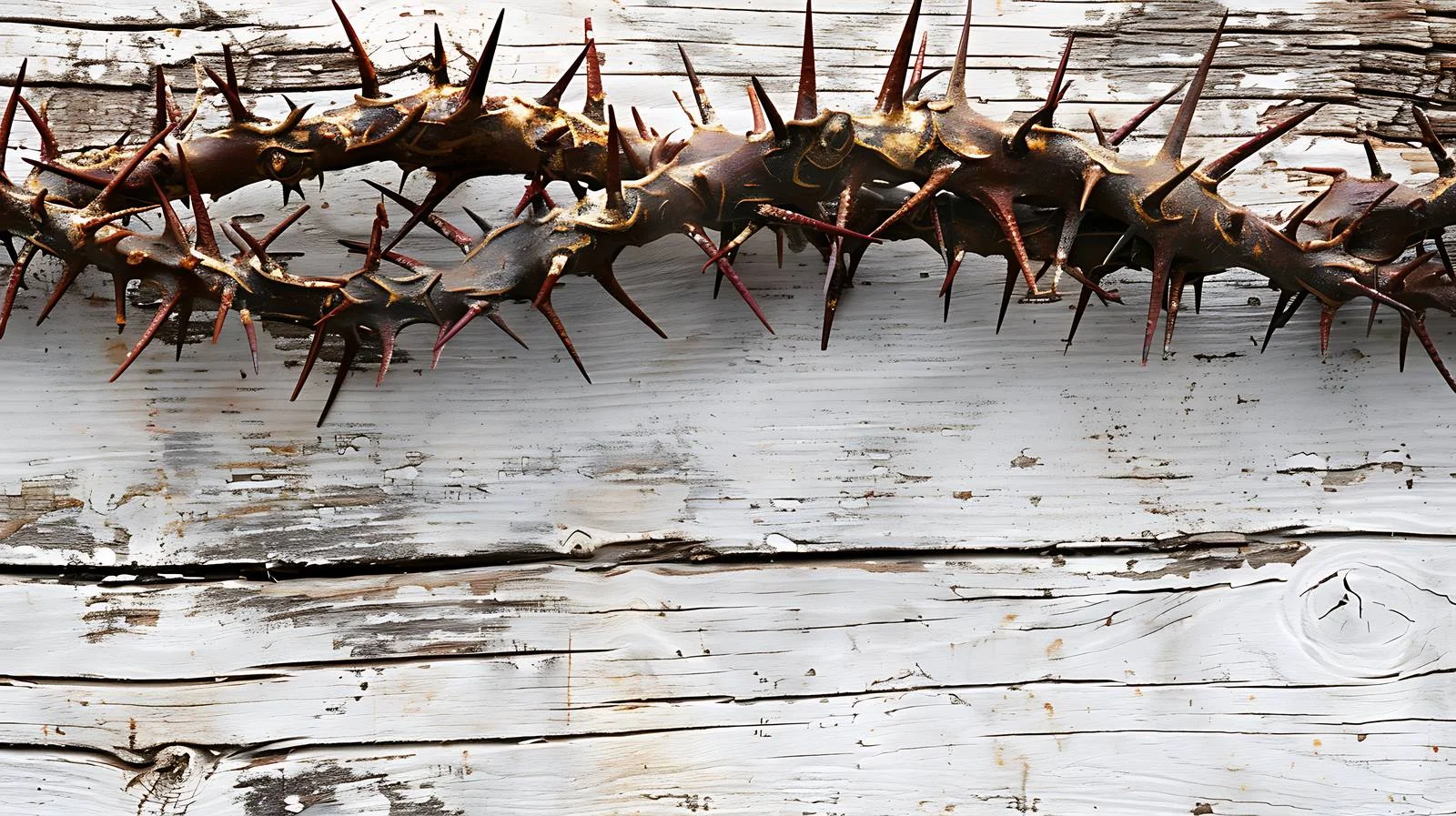 Thorn Crown on Weathered Wood Background — free download from Dotvec