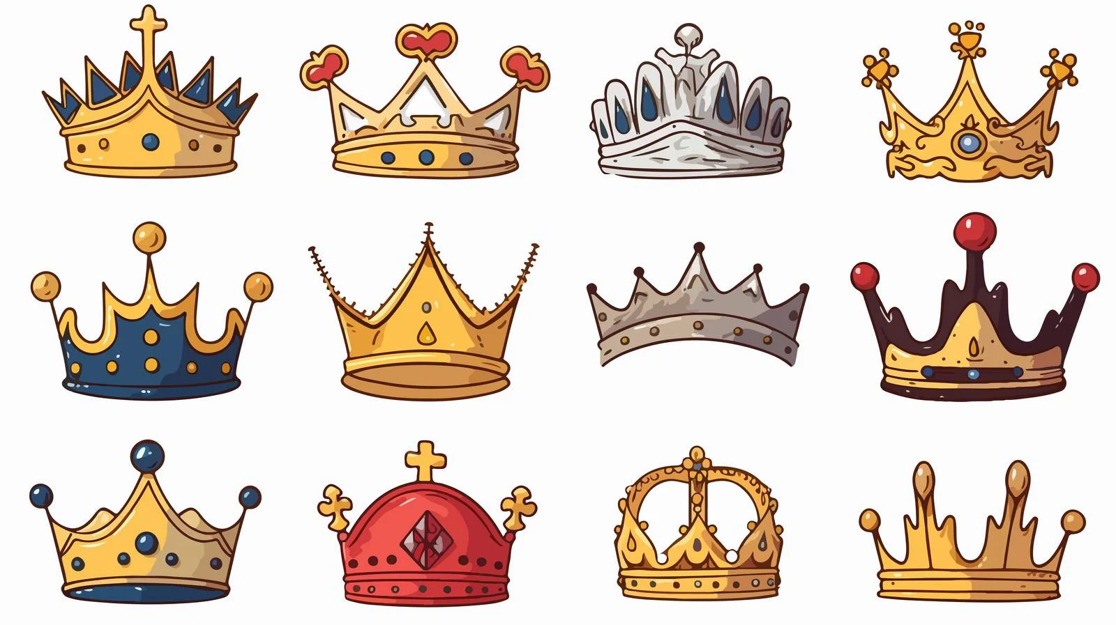 Hand-drawn Crown Style Doodles Vector — free download from Dotvec