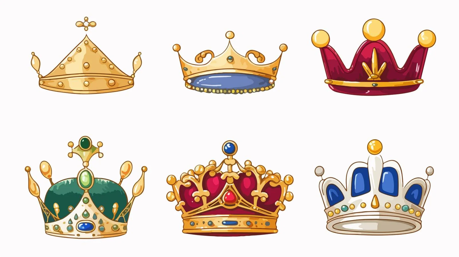 Hand-Drawn Crown Style Doodles — free download from Dotvec