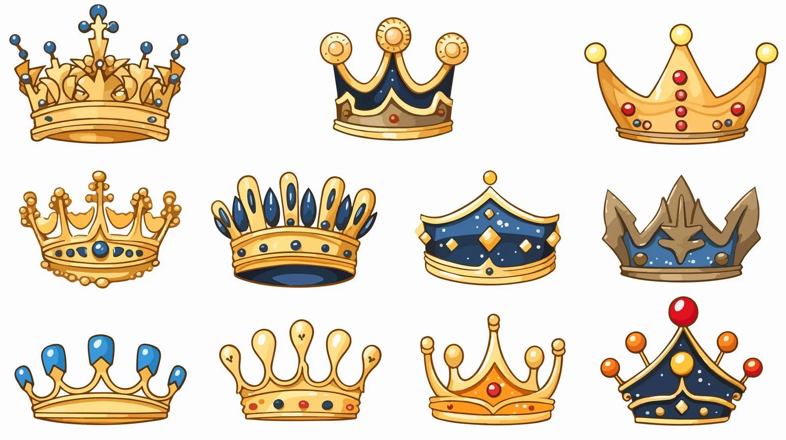 Hand-Drawn Crown Doodles Stock Vector — free download from Dotvec