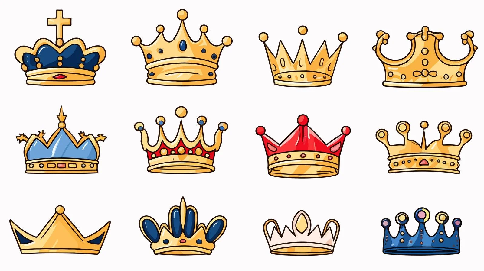 Hand-Drawn Crown Doodles Vector Illustration — free download from Dotvec