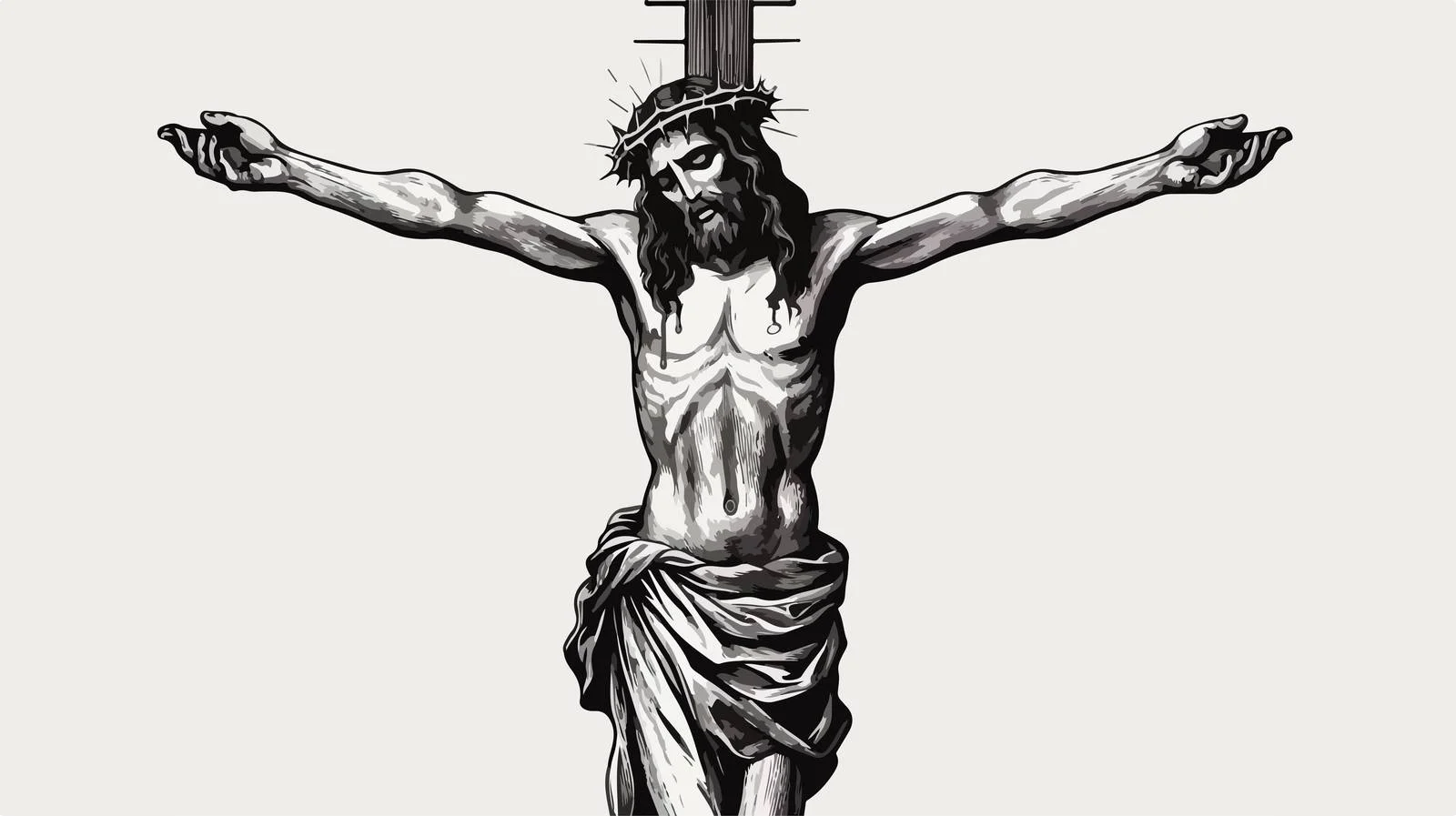 Hand-Drawn Crucifix Jesus Engraving — free download from Dotvec