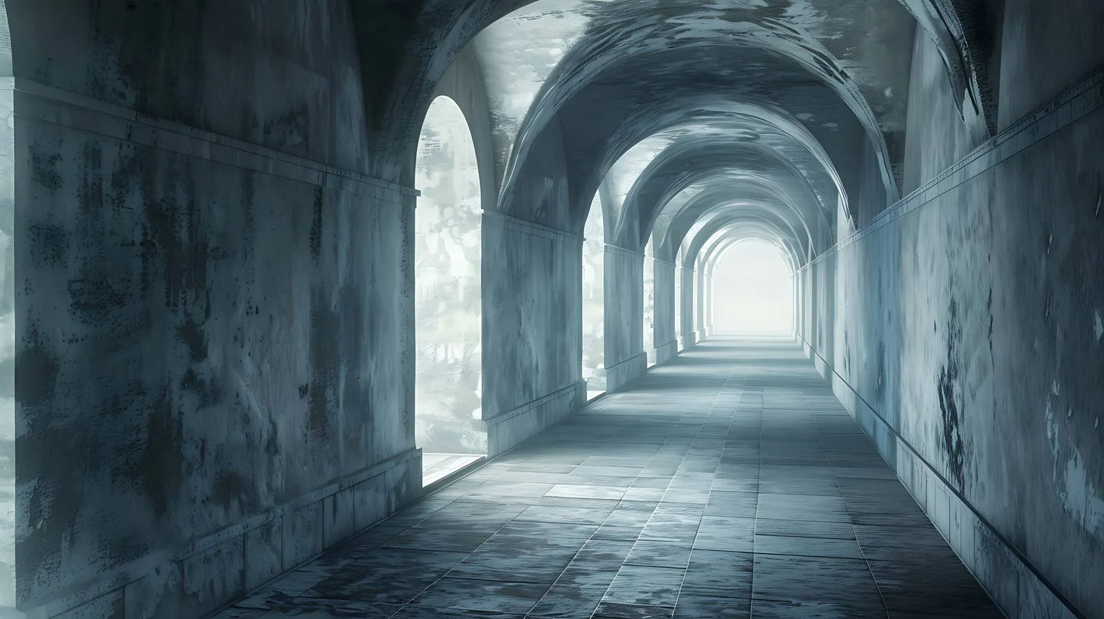 Ethereal Crypt Hallway on White Background — free download from Dotvec