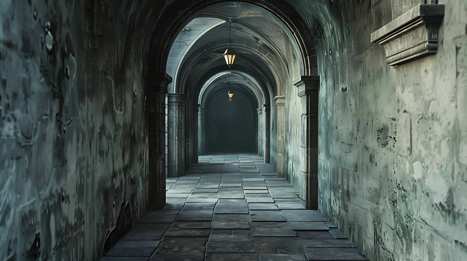 Eerie Crypt Hallway on White background — free download from Dotvec