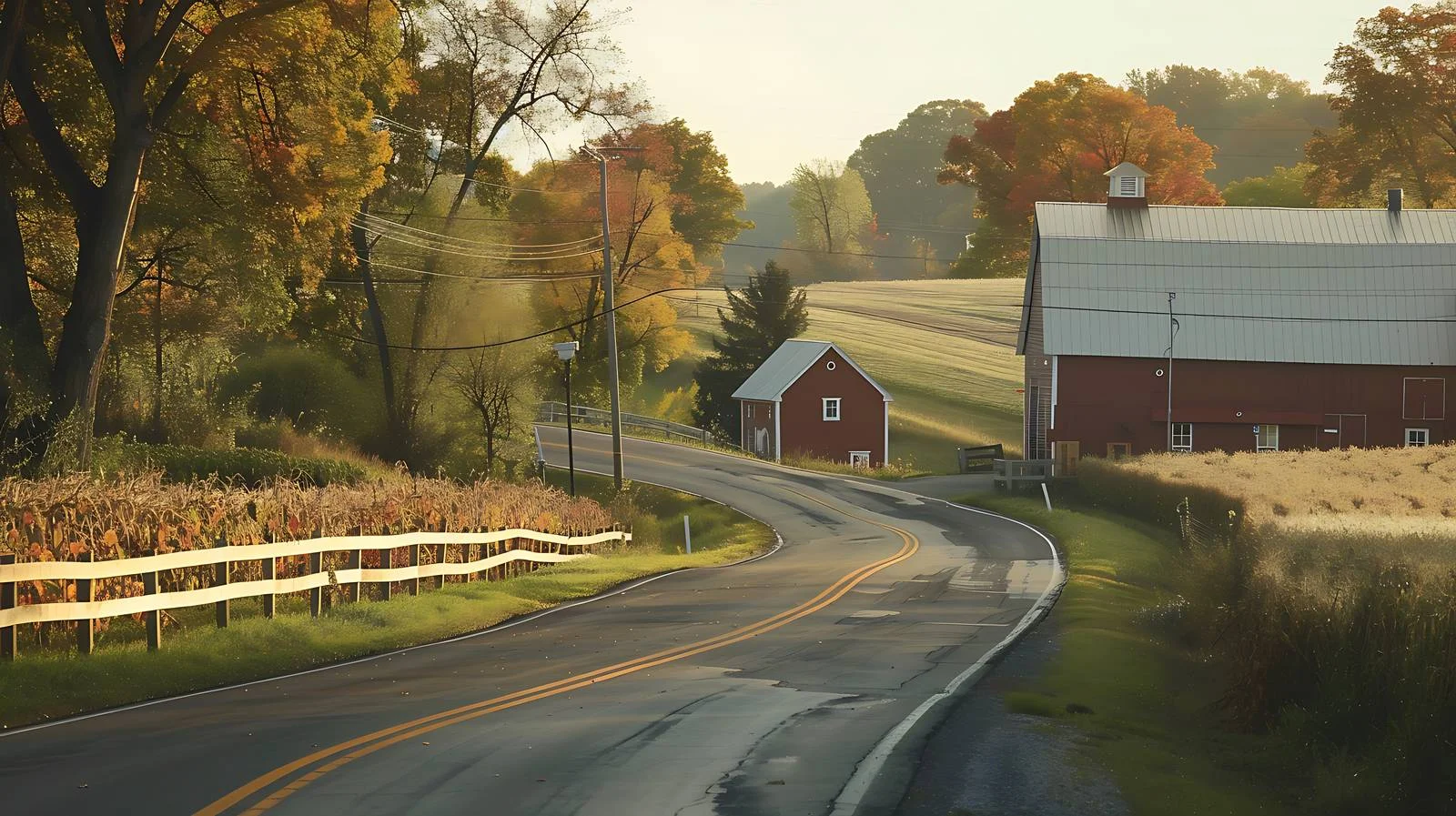 Scenic Wisconsin Countryside During Autumn Drive — free download from Dotvec