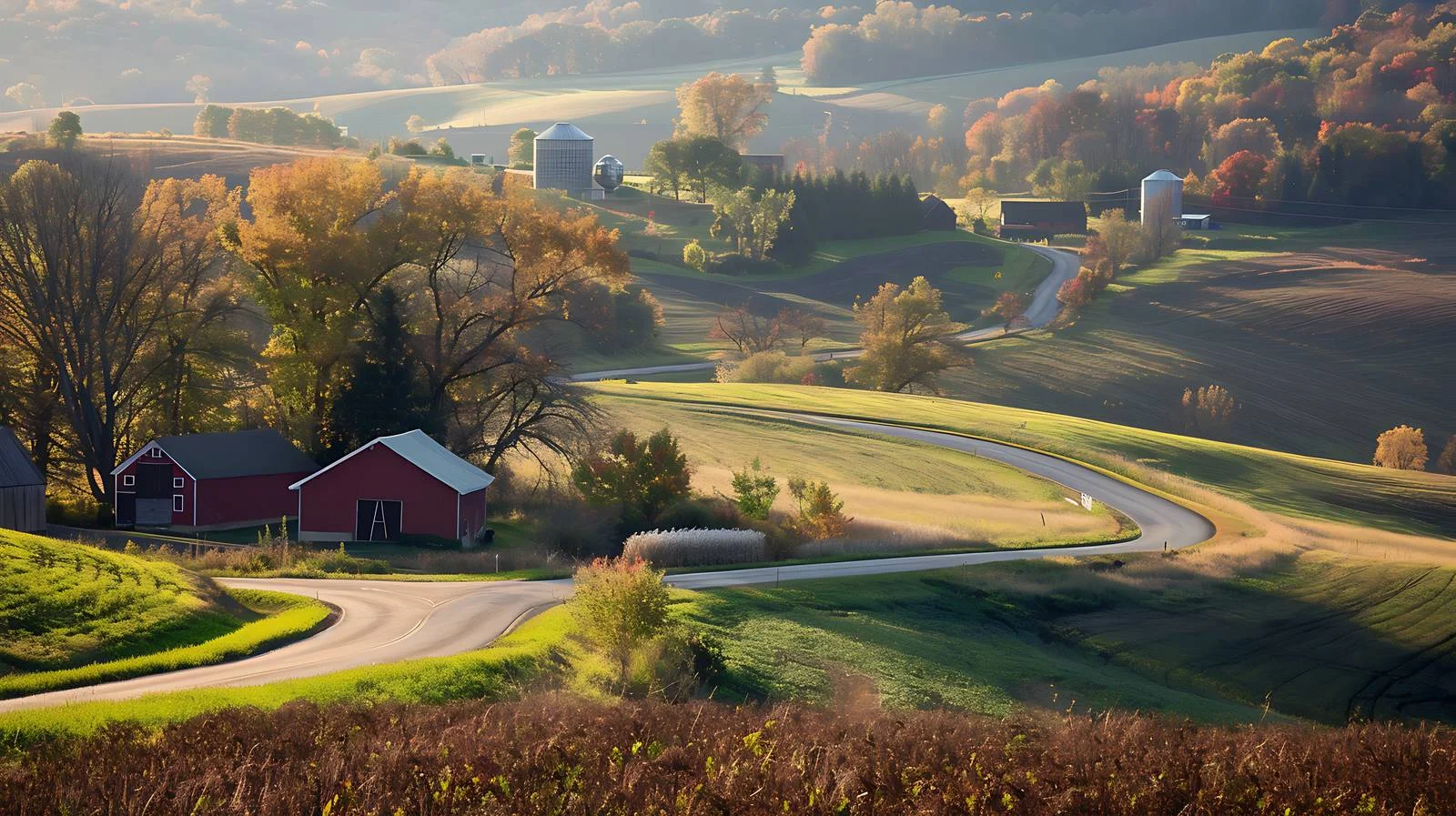 Idyllic Wisconsin Countryside in Autumnal Sunlight — free download from Dotvec