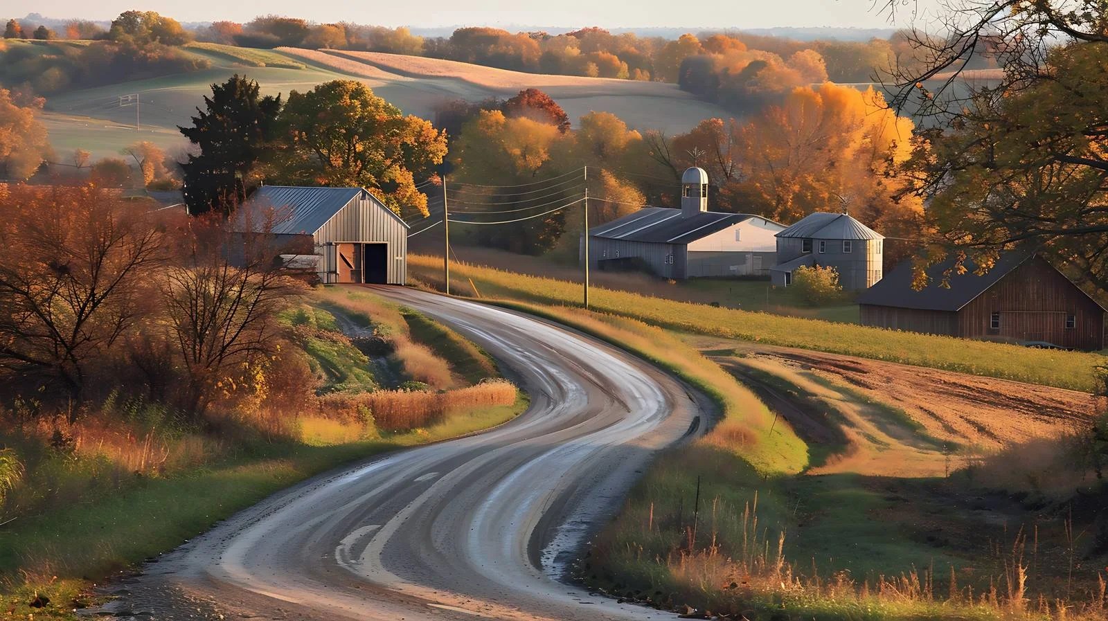 Picturesque Wisconsin Countryside Road in Autumn — free download from Dotvec
