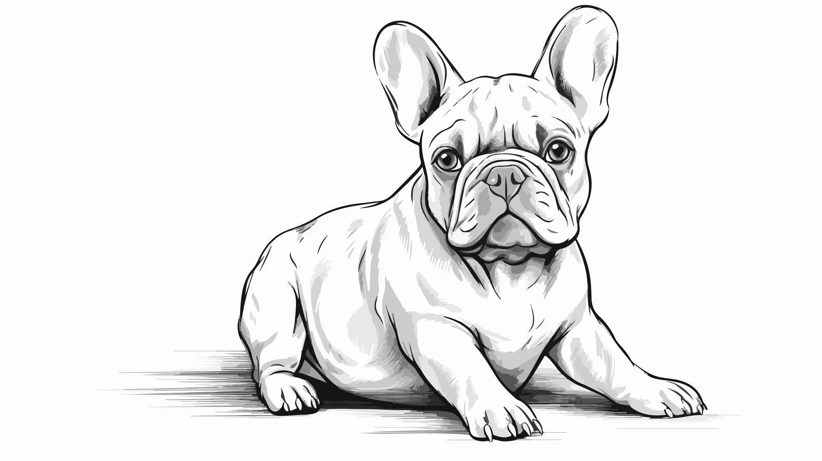 French Bulldog Cartoon Sketch Illustration — free download from Dotvec