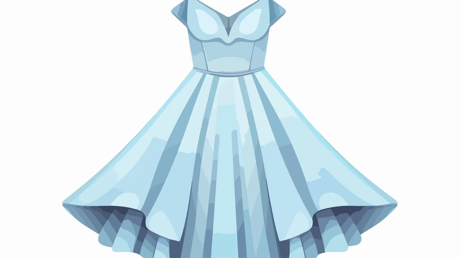 Elegant Blue Dress Vector Illustration — free download from Dotvec