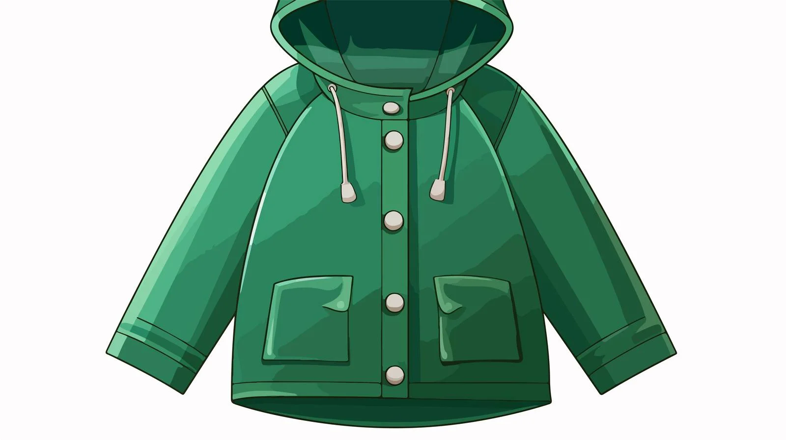Stylish Green Raincoat Vector Illustration — free download from Dotvec