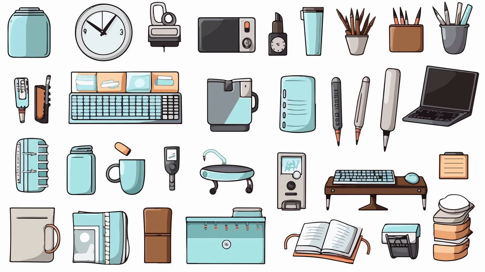 Charming Staples Set for Office Use — free download from Dotvec