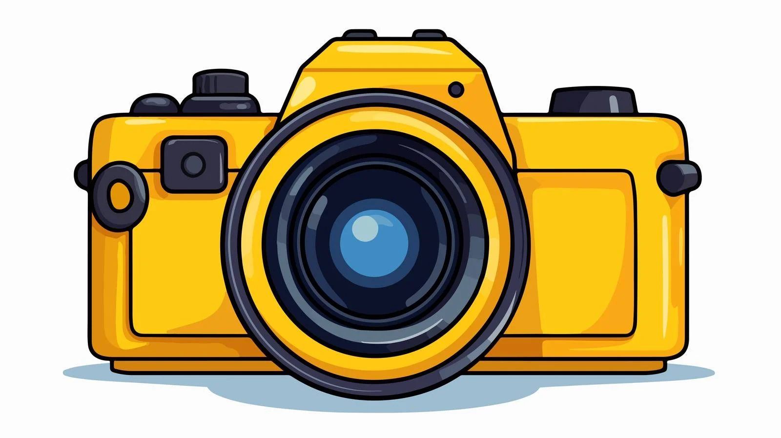 Yellow DSLR Camera Illustration — free download from Dotvec