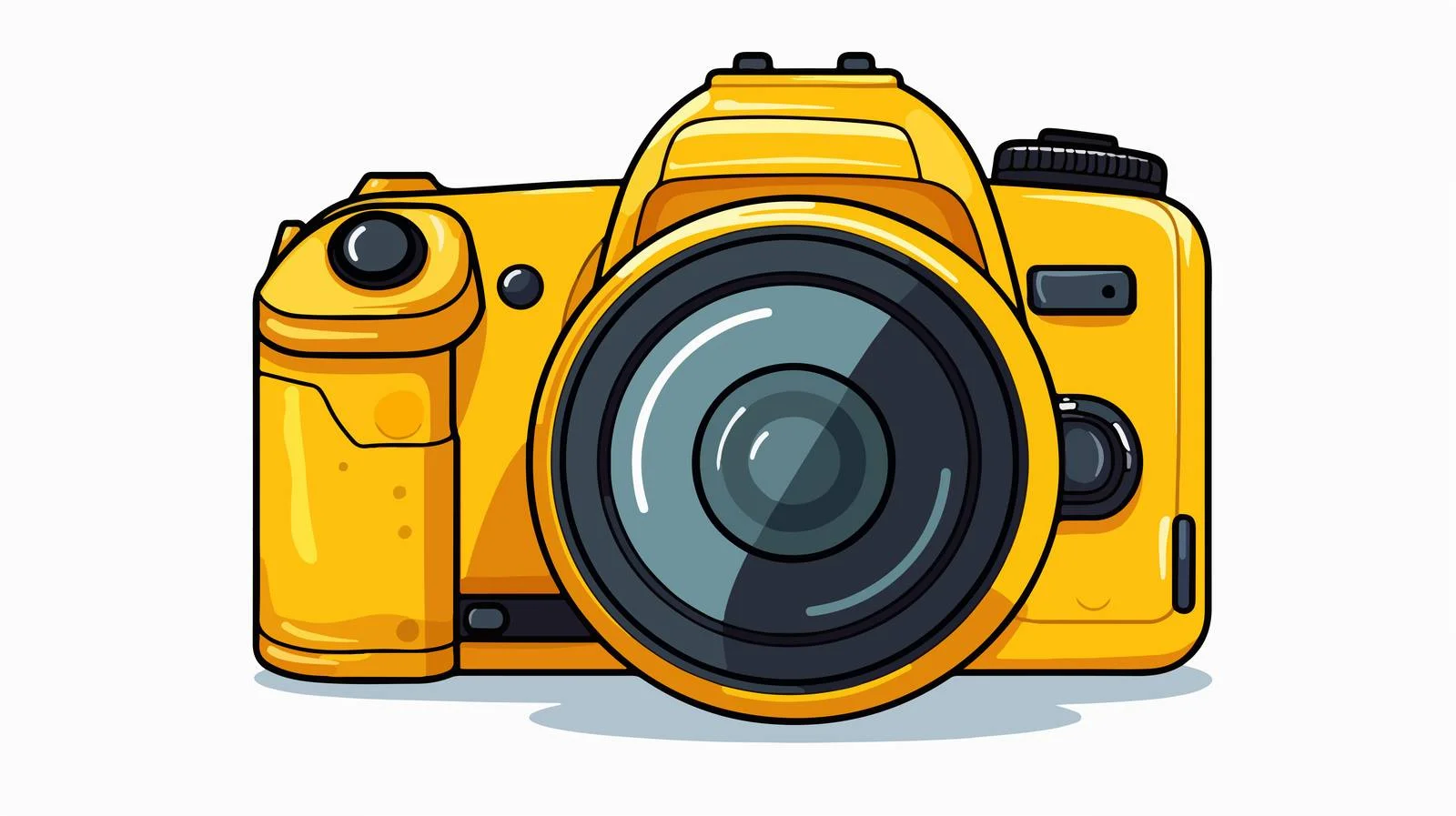 Yellow DSLR Camera - Vector Illustration — free download from Dotvec
