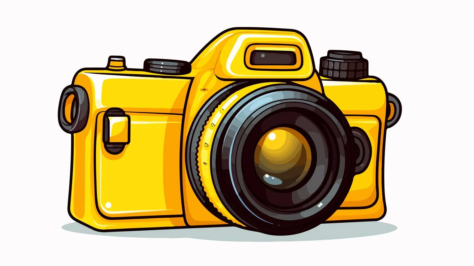 Yellow DSLR Camera - Vector Illustration — free download from Dotvec