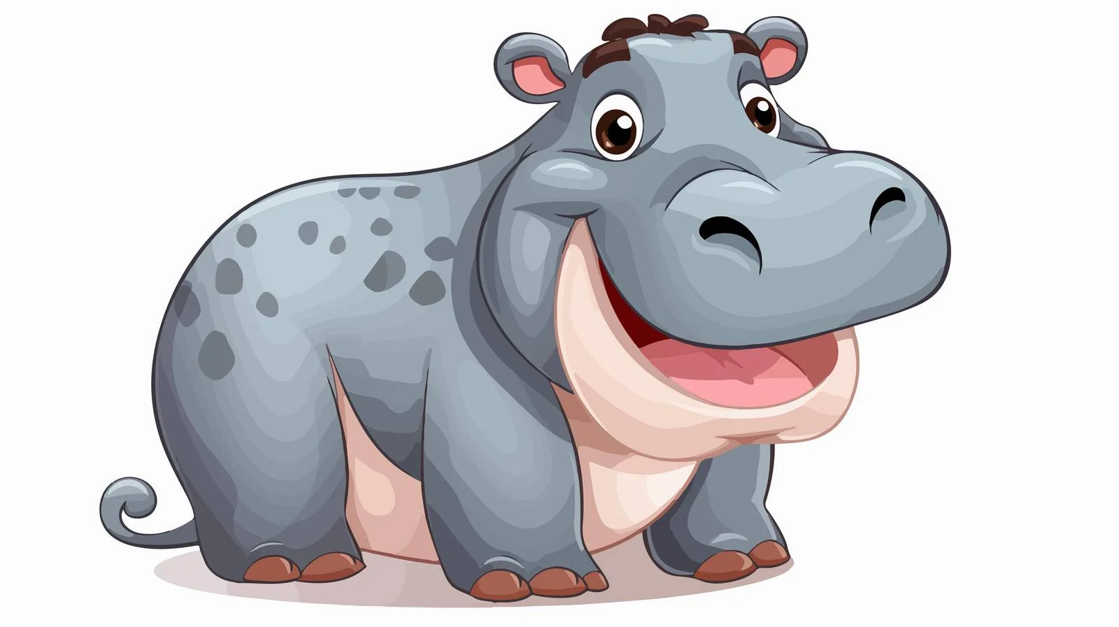 Joyful Hippopotamus Vector Illustration — free download from Dotvec