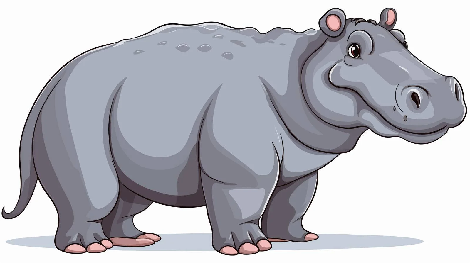 Cheerful Hippopotamus Vector Illustration — free download from Dotvec