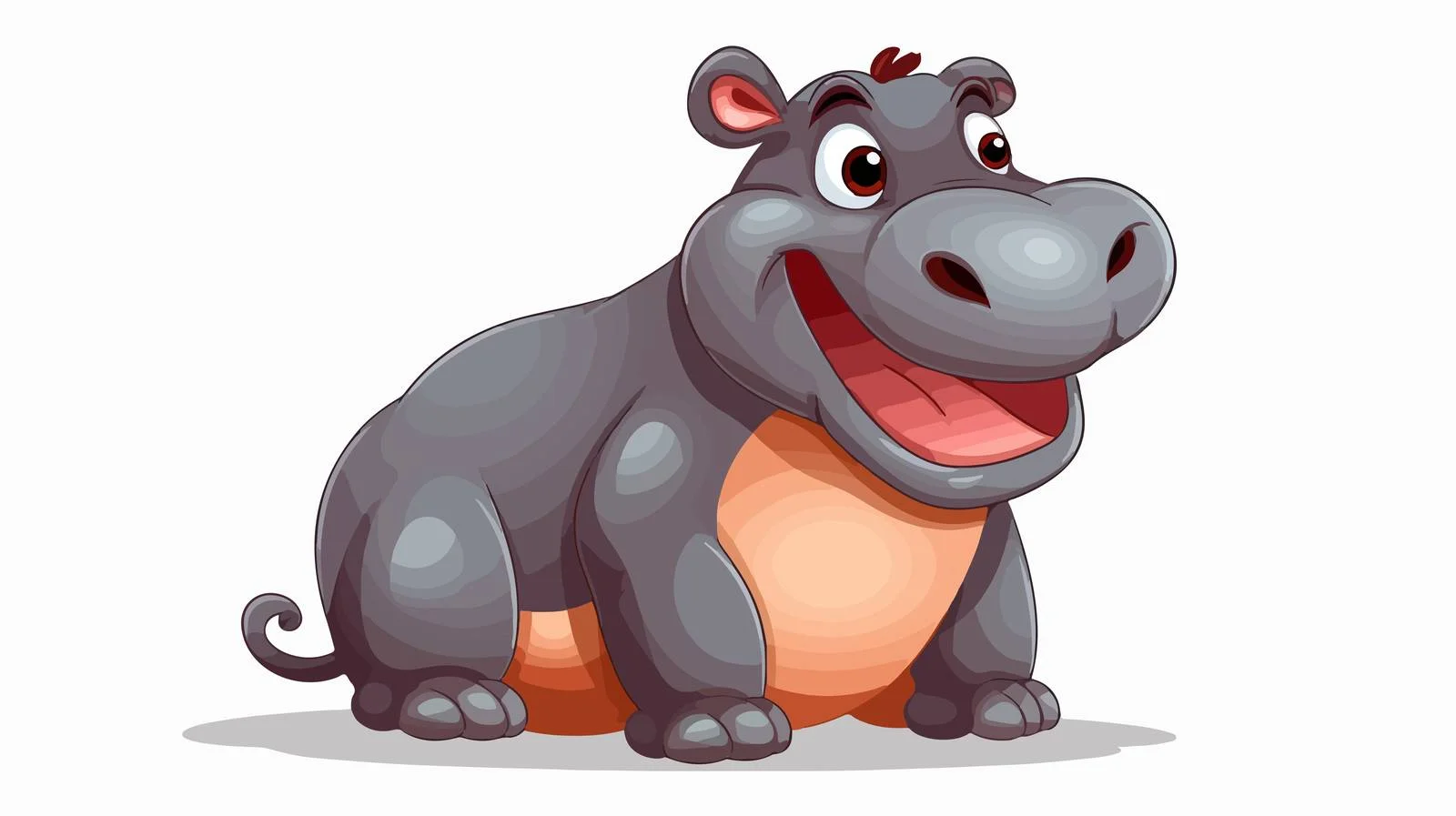 Cheerful Hippopotamus Vector Illustration — free download from Dotvec