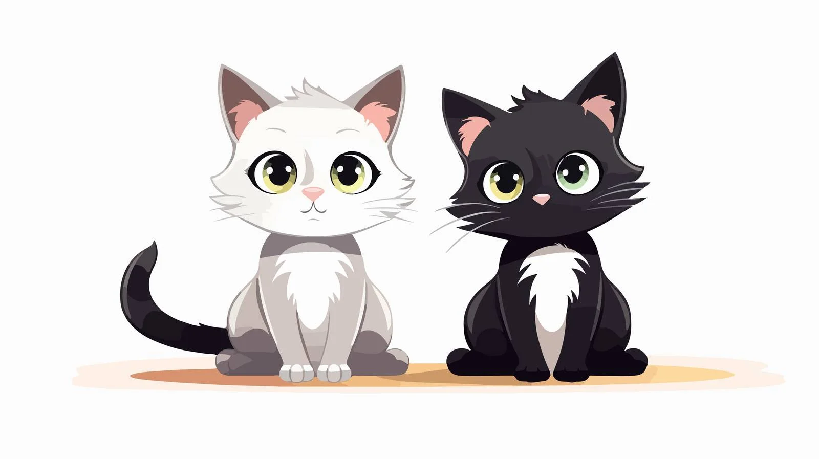 Adorable Cat Duo Vector Illustration — free download from Dotvec