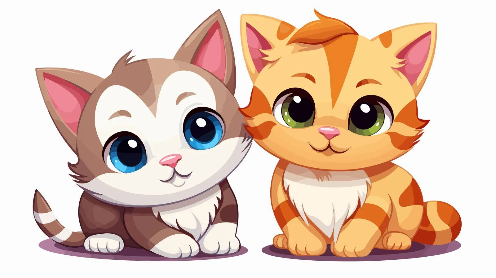 Adorable Cats Vector Illustration — free download from Dotvec