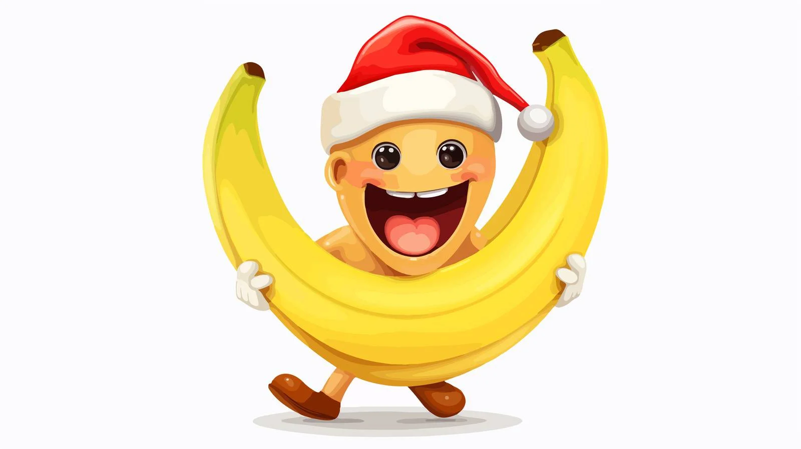 Festive Banana in Santa Hat — free download from Dotvec