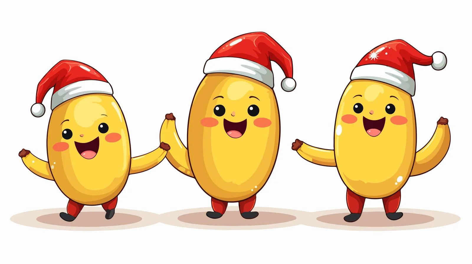 Festive Banana with Santa Hat — free download from Dotvec