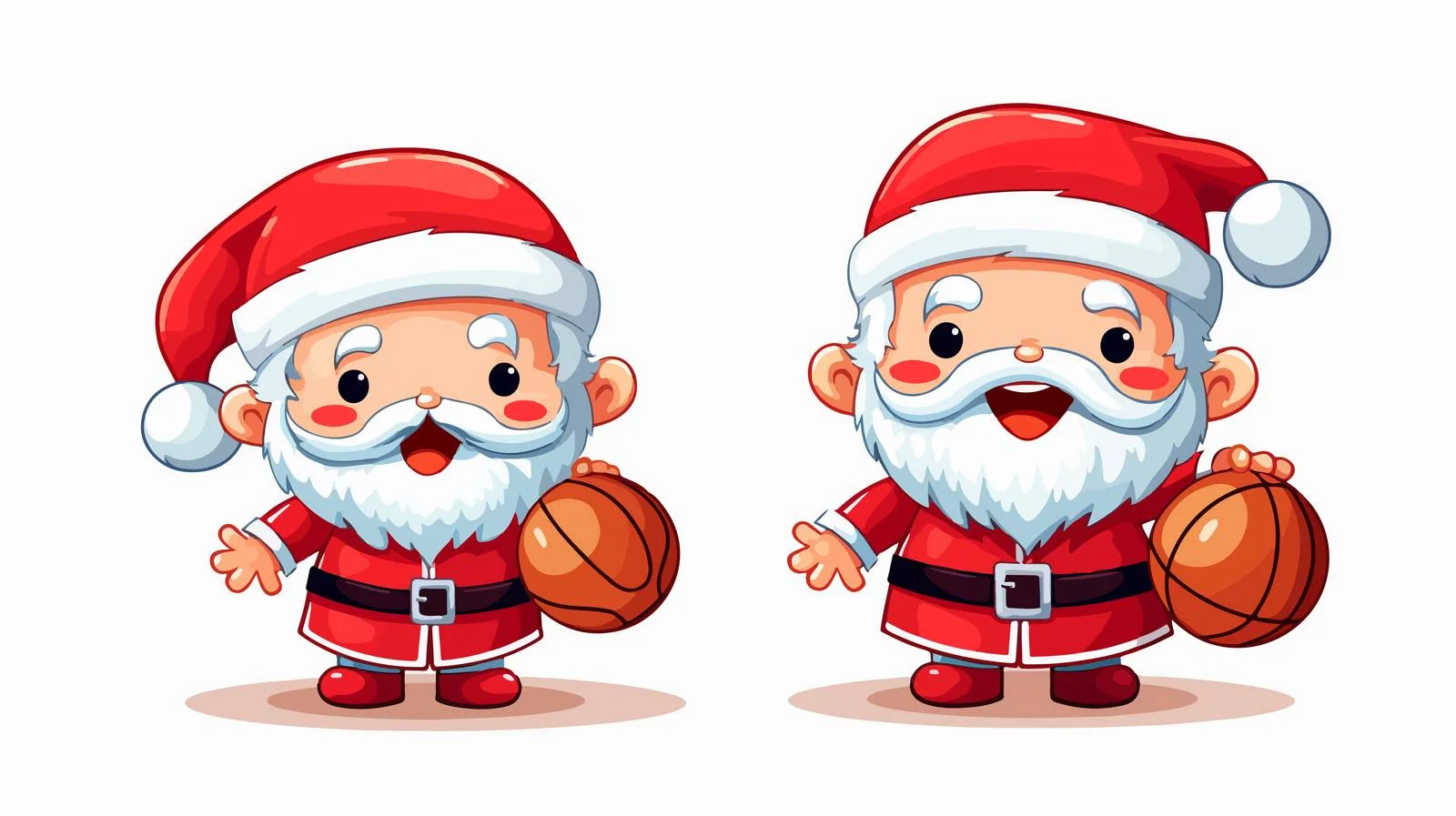 Adorable Basketball in Santa's Hat — free download from Dotvec