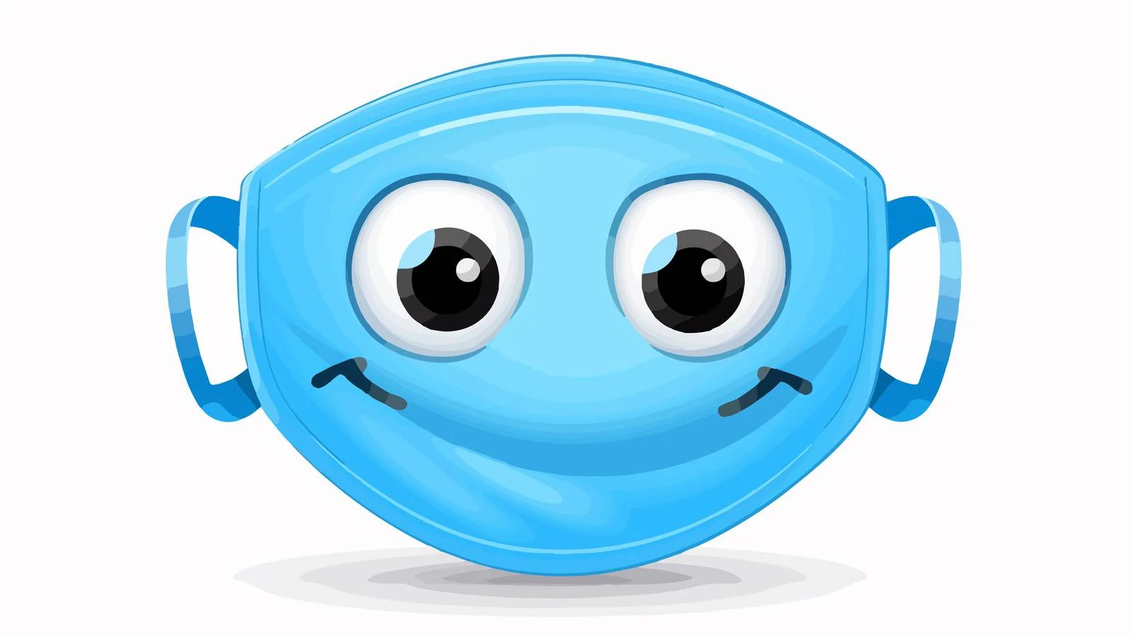 Cheerful blue face mask with smile — free download from Dotvec