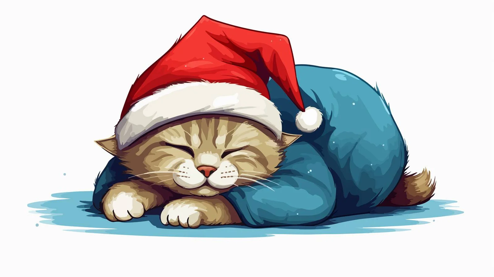 Adorable Festive Cat in Santa Hat — free download from Dotvec