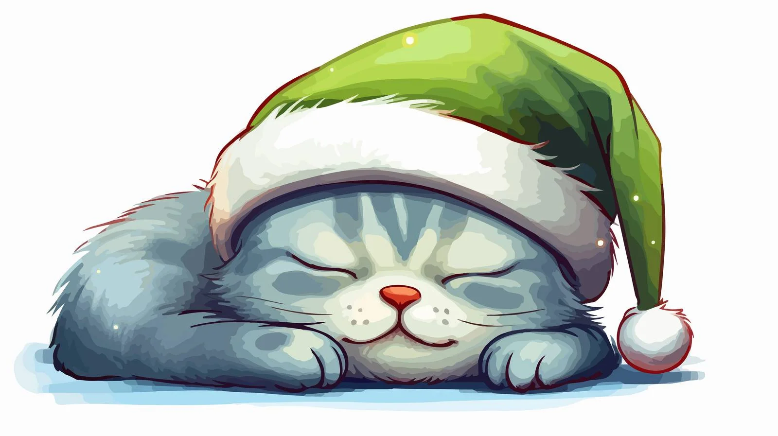 Cheerful Cat in Santa Hat — free download from Dotvec