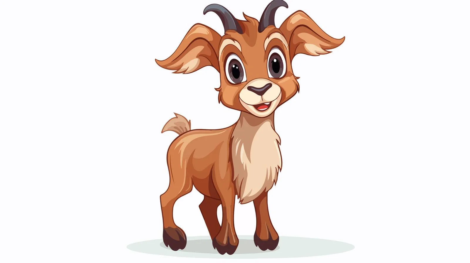 Adorable Funny Brown Goat Vector Illustration — free download from Dotvec