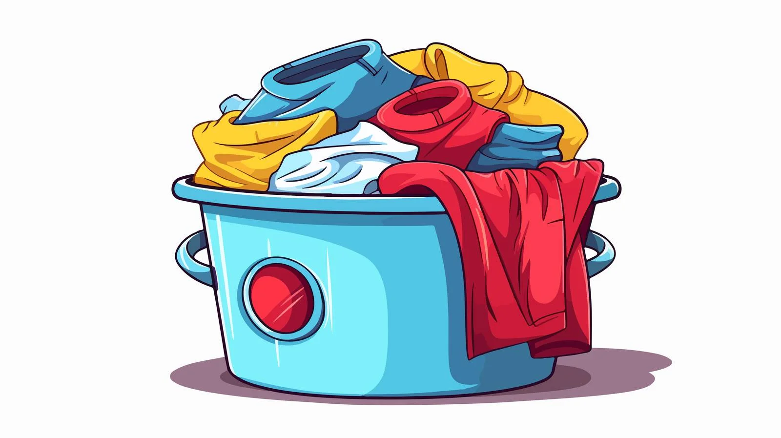 Charming Laundry Bucket with Playful Clothes — free download from Dotvec