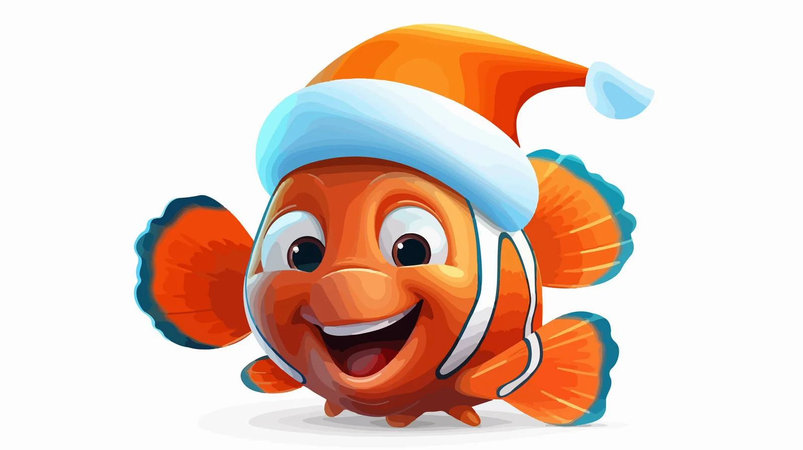 Cheerful Clownfish Celebrating Christmas — free download from Dotvec