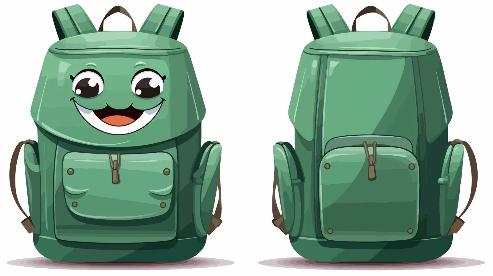 Adorable Green Backpack for Reading — free download from Dotvec