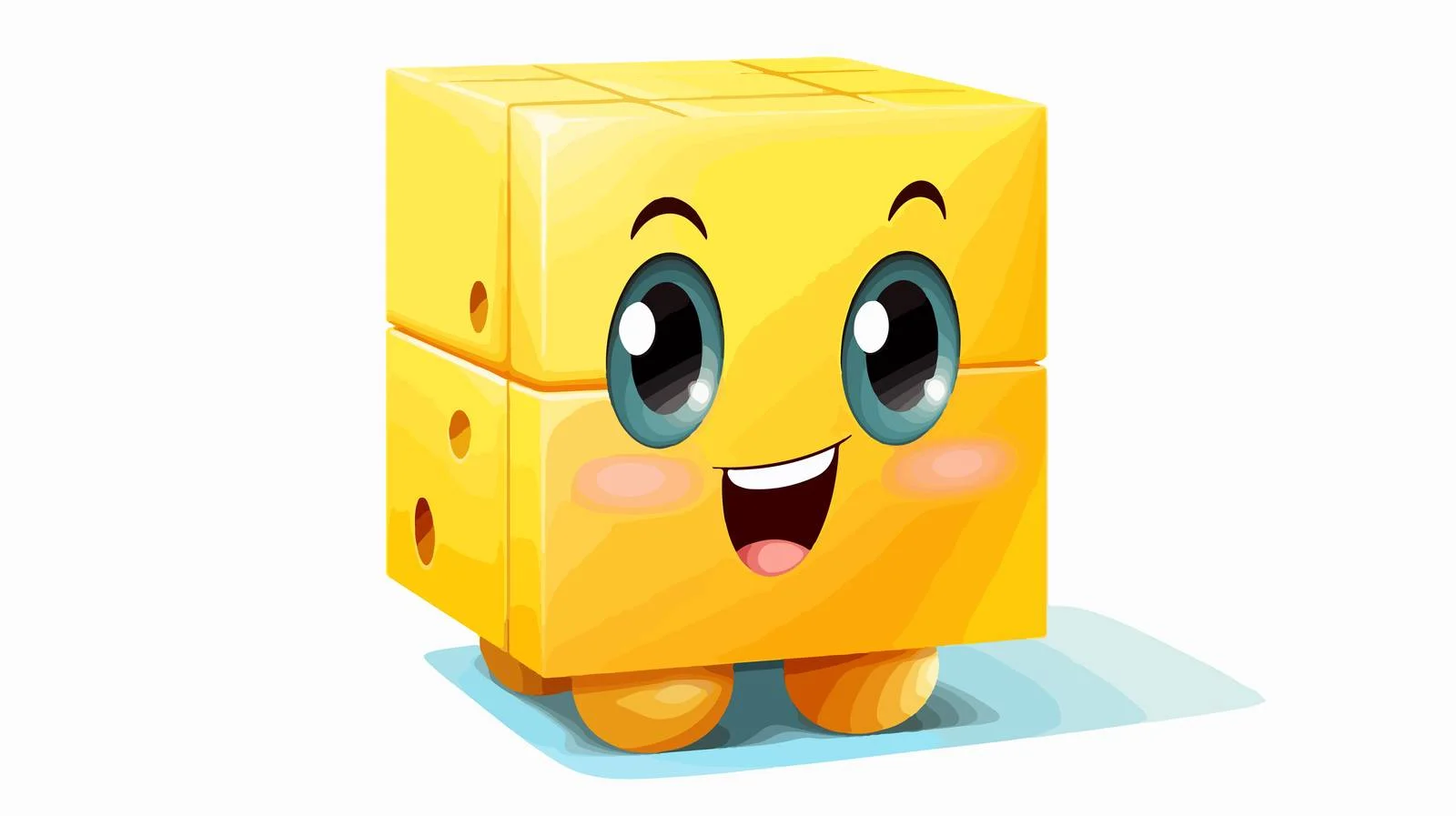 Happy Cube Puzzle Character Smiling — free download from Dotvec