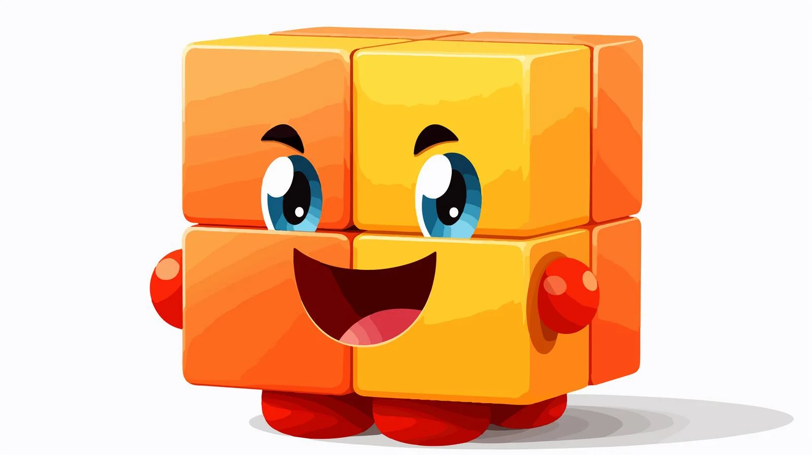 Happy Cube Puzzle Character Smiling — free download from Dotvec